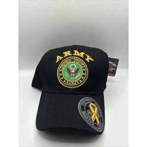 Army Military U.S. Hat with Yellow Ribbon Black United States Licensed Marines
